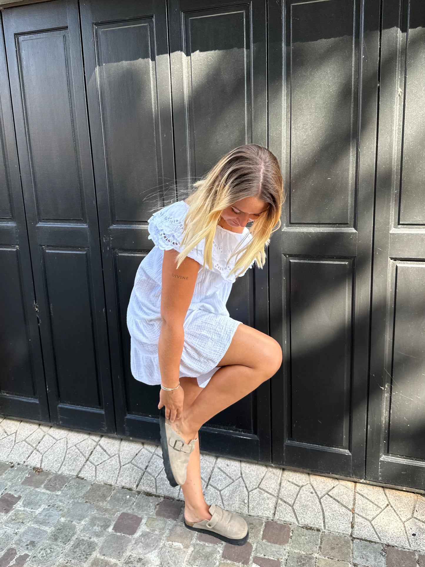 Robe asymétrique blanche