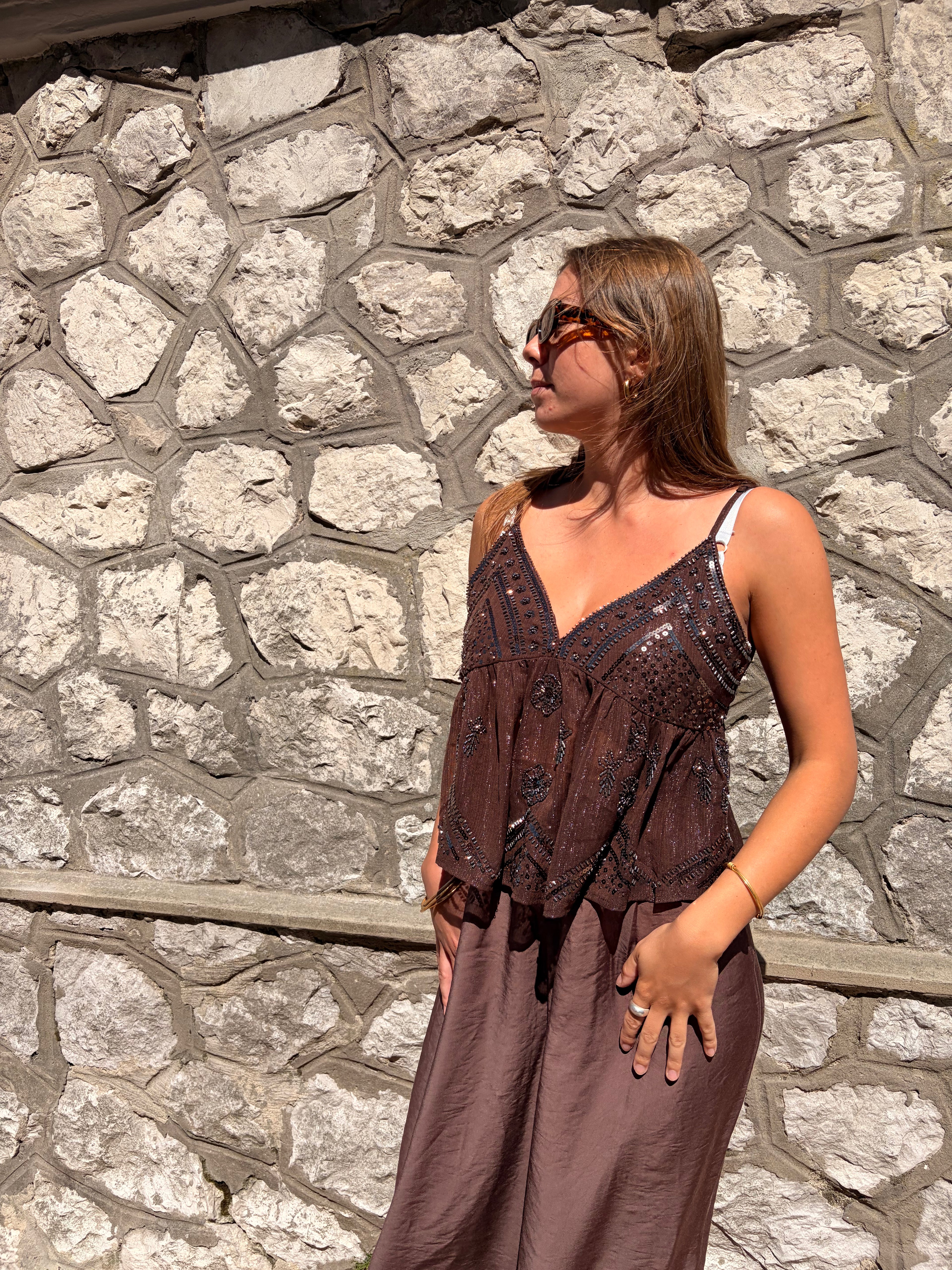 Pantalon Solène marron